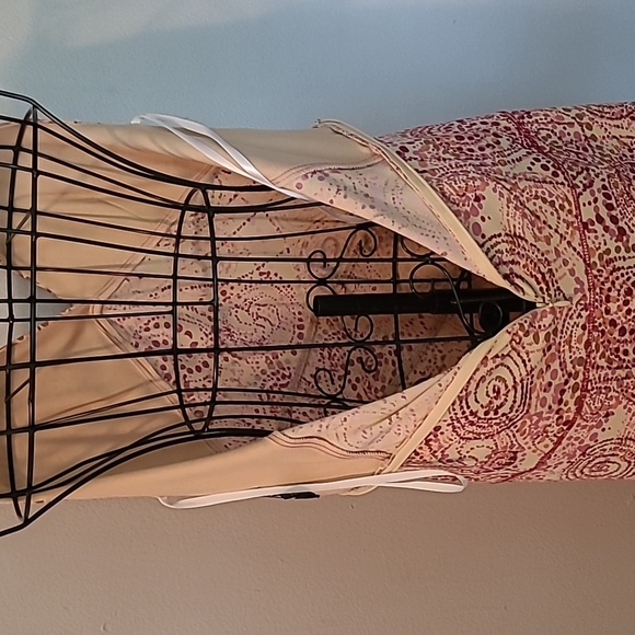 MIXIT Geometric Paisley Asymmetrical Midi Maxi Halter Dress Sz 8 Vintage Y2K - Picture 10 of 15